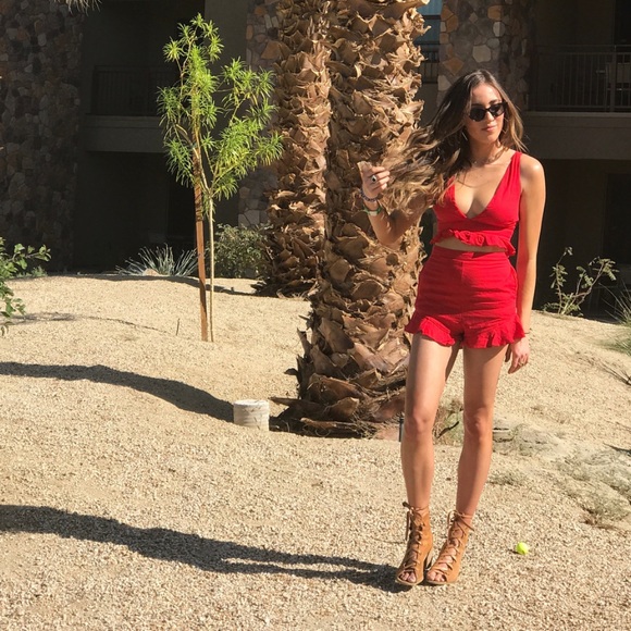 Red Two Piece Set - Picture 2 of 2